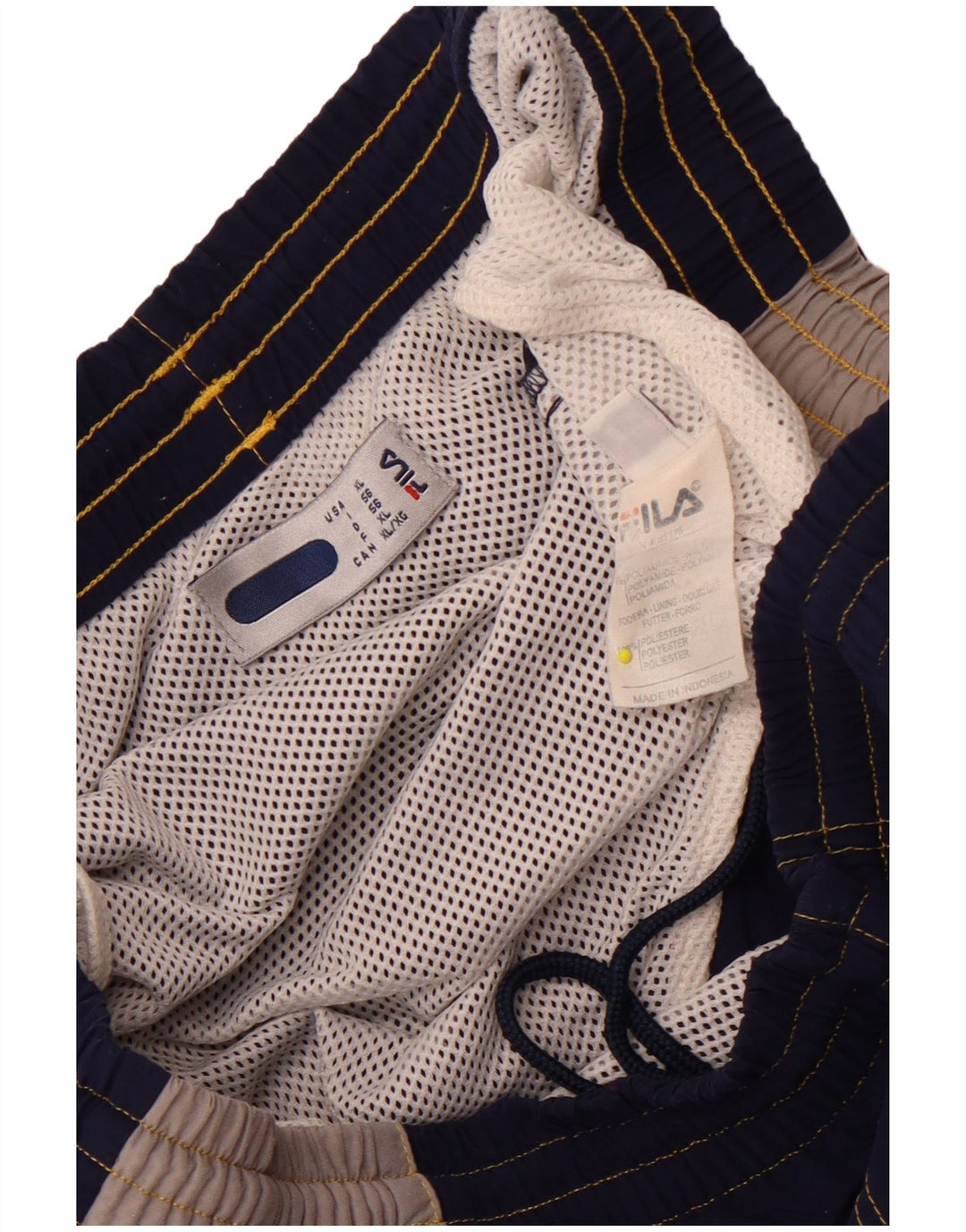 Pantaloncini da bagno Fila da uomo cargo XL blu navy color block in poliammide