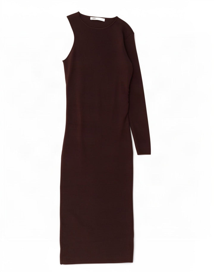 Abito monospalla da donna Zara UK 12 Marrone medio