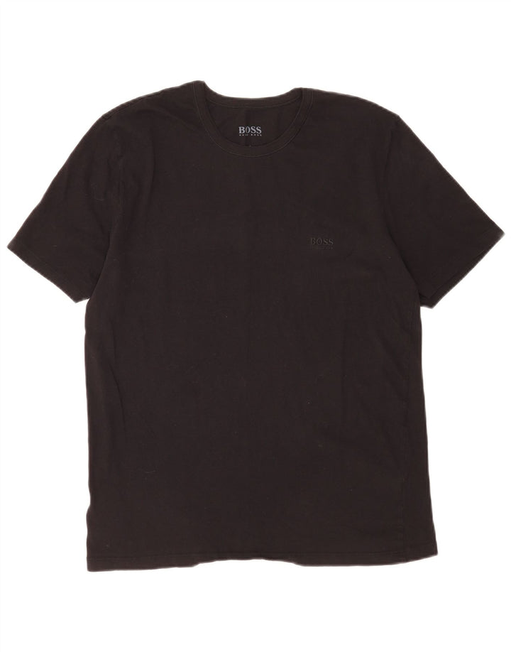 T-shirt da uomo Hugo Boss Top grande in cotone nero