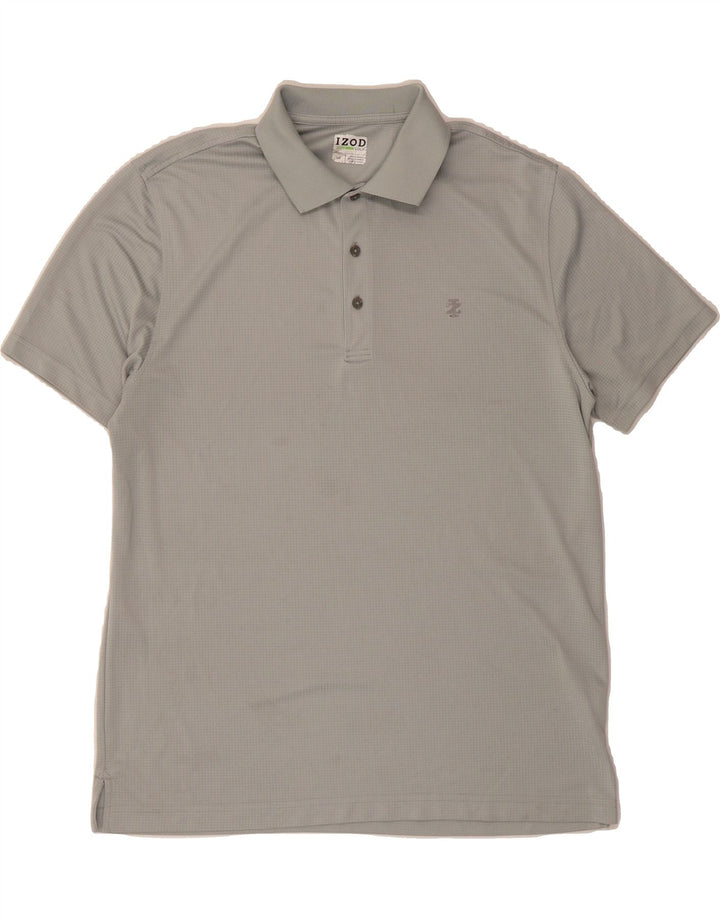 IZOD Mens Polo Shirt Large Grey Gingham Polyester Vintage Izod and Second-Hand Izod from Messina Hembry 