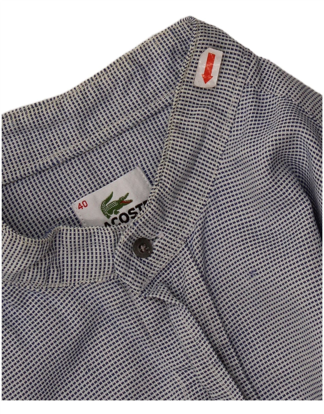 Camicia a quadri Lacoste da uomo taglia 40 cotone pied de poule blu medio classico