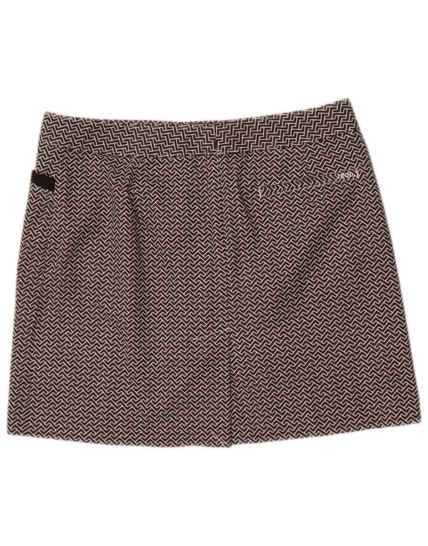 Minigonna da golf da donna Izod US 8 Medium W32 Poliestere geometrico nero