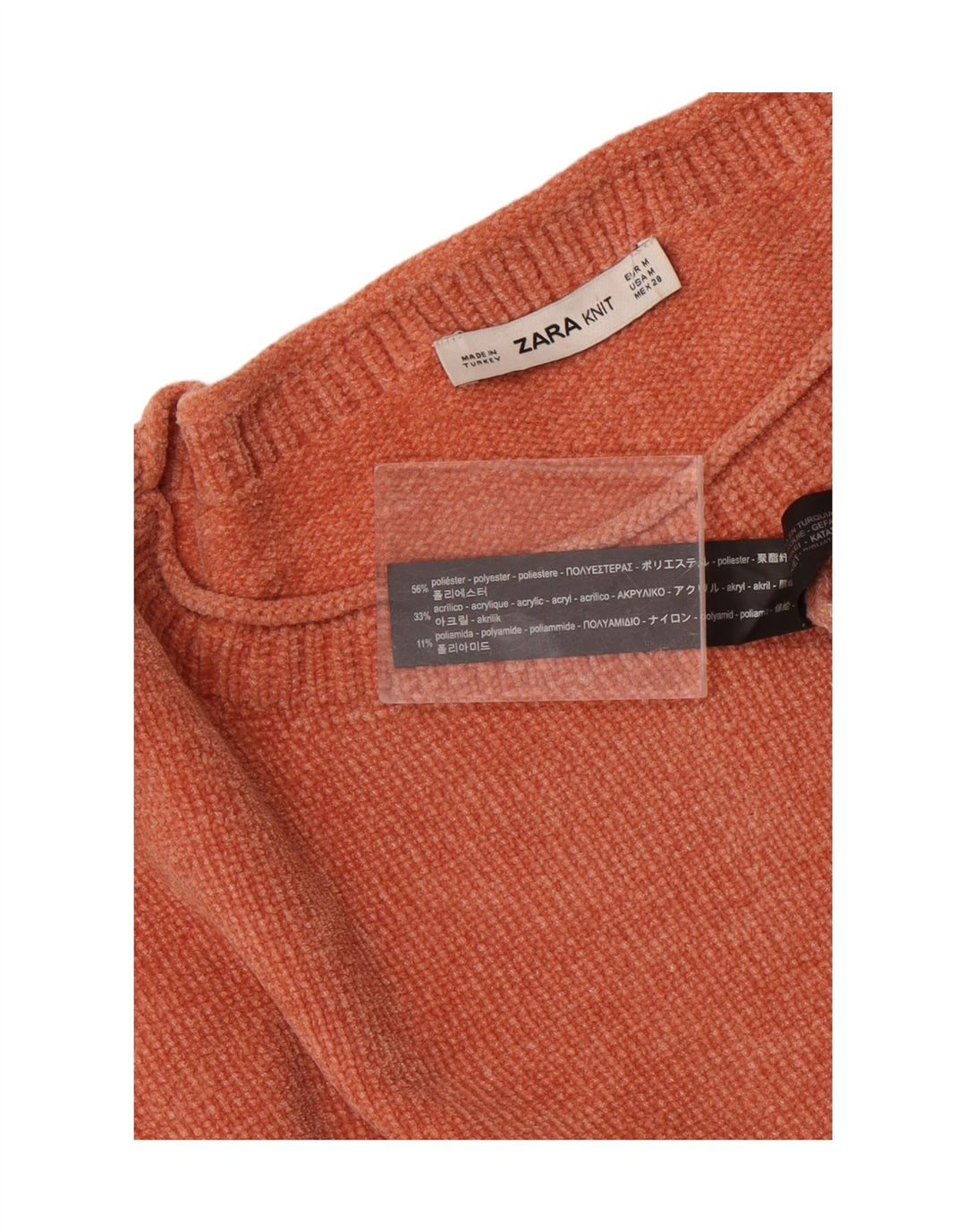 Maglione maglione oversize con scollo a barca da donna Zara UK 14 arancione medio