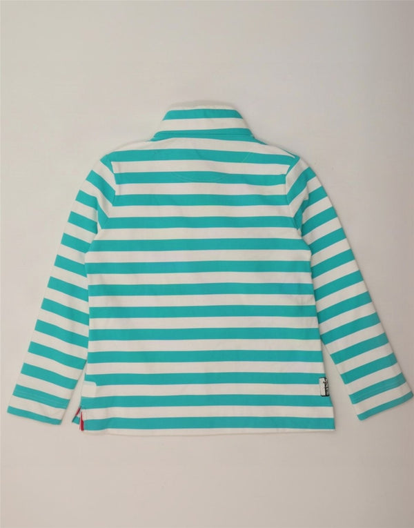 Joules Felpa da Donna con Collo a Bottone, Maglione UK 16, Grande, a Righe Turchesi