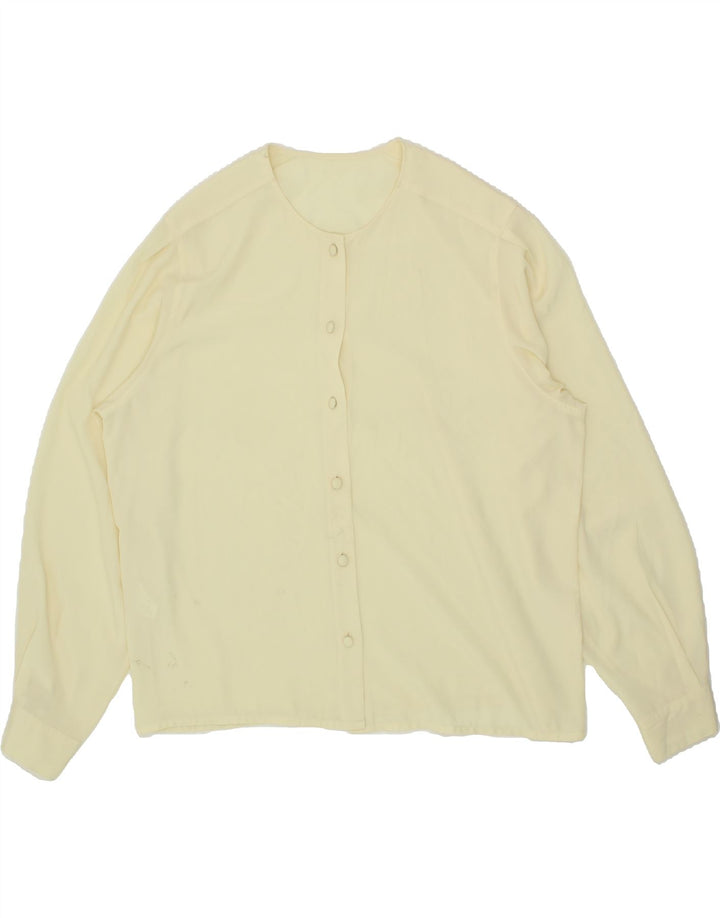 VINTAGE Womens Shirt Blouse UK 18 XL Yellow Polyester Vintage Vintage and Second-Hand Vintage from Messina Hembry 