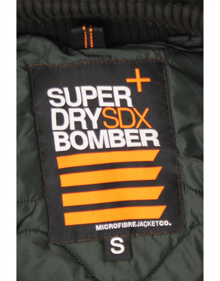 Giubbotto bomber con cappuccio da uomo Superdry UK 36 Small Verde Colourblock Poliestere