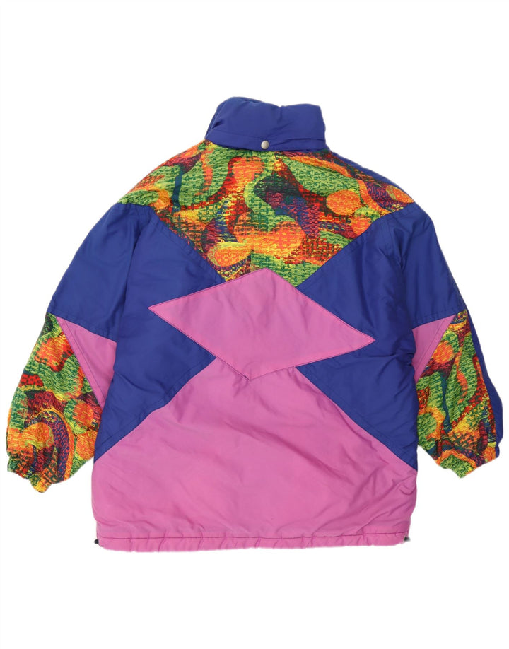 Giacca da sci con cappuccio da donna Brugi UK 16 grande multicolore color block