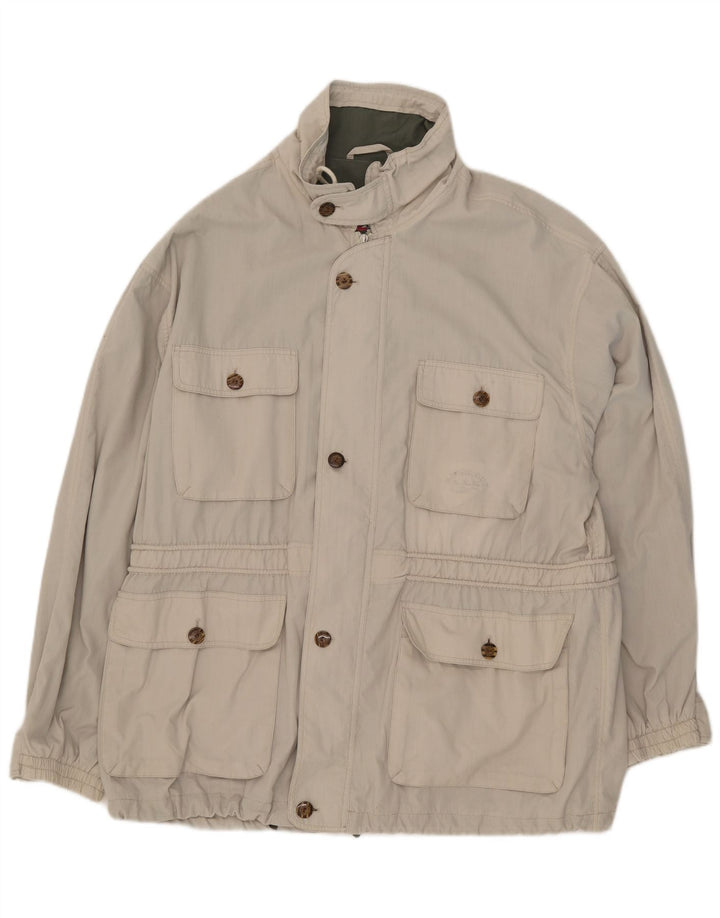 Giacca utilitaria vintage da uomo UK 40 grande poliestere beige