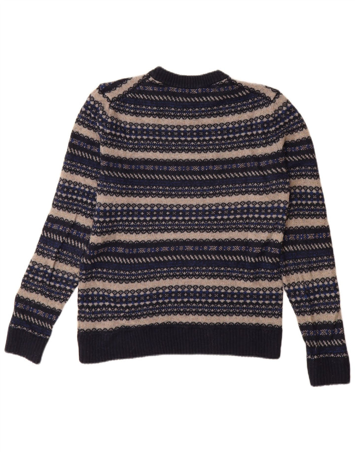 Maglione maglione girocollo da uomo Marks & Spencer piccolo a righe blu navy