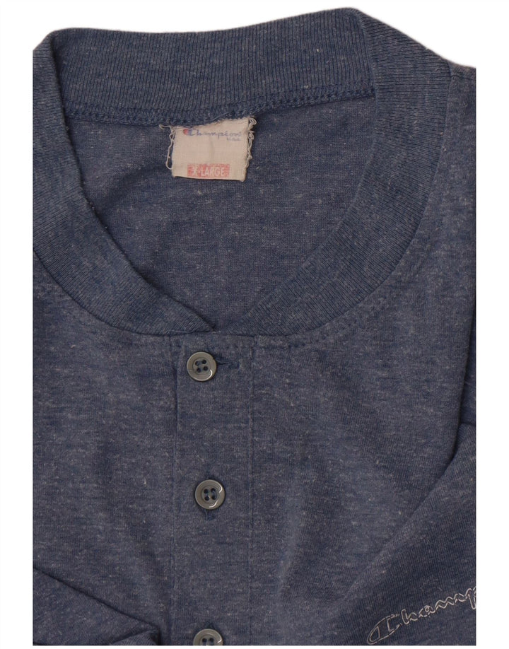 T-shirt da uomo Champion Top XL in cotone chiazzato blu