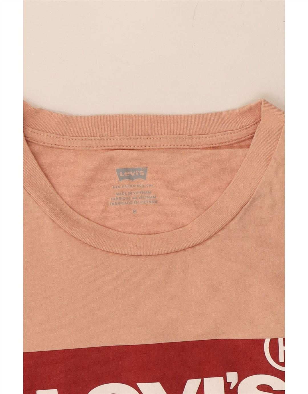 LEVI'S Mens Graphic T-Shirt Top Medium Pink Cotton Vintage Levi's and Second-Hand Levi's from Messina Hembry 