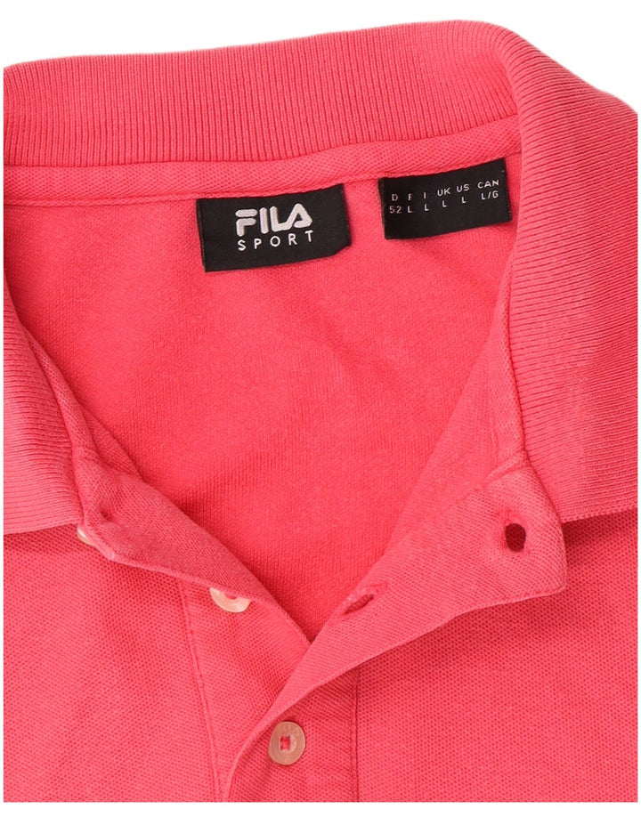 Polo da uomo Fila Large in cotone rosa
