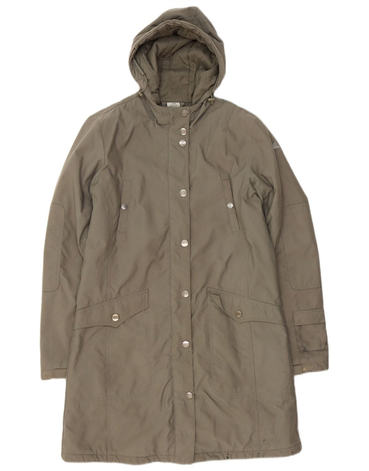 Cappotto con cappuccio da donna Adidas UK 14 Poliestere grigio medio
