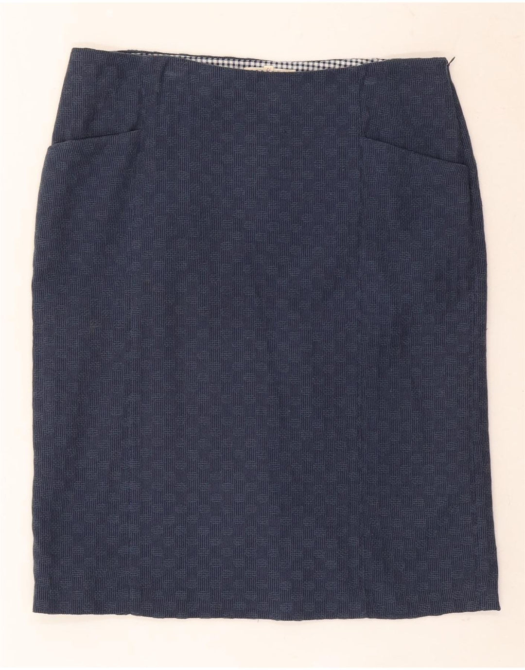 Gonna dritta da donna White Stuff UK 12 media W32 blu navy geometrica
