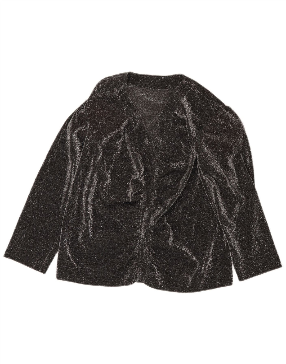 Top camicetta vintage da donna con maniche a 3/4 UK 16 grande nero