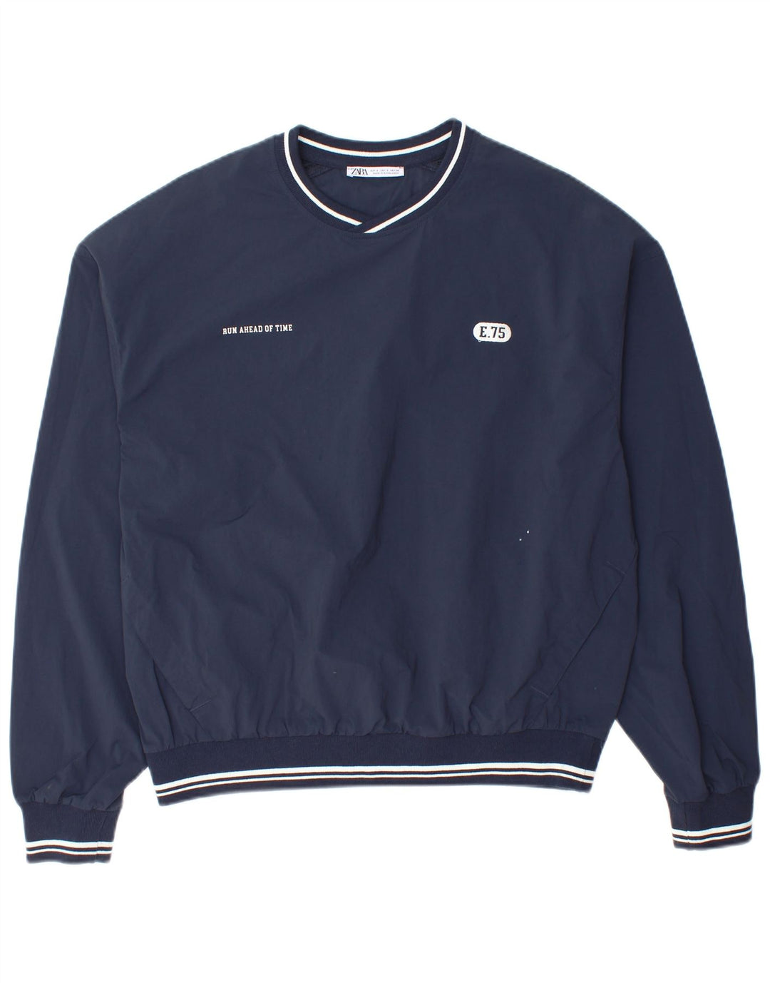 Zara Uomo New York Grafica Loose Fit Pullover Tuta Top Small Blu Navy