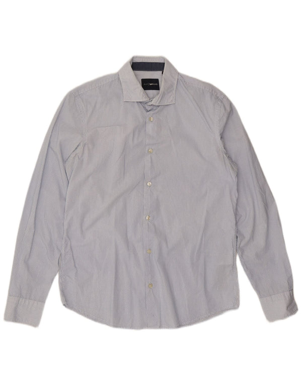 Camicia Uomo Gas Large Cotone Maculato Blu