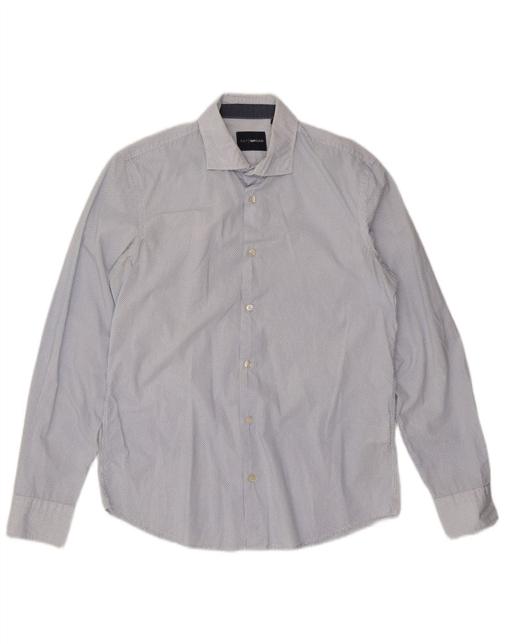 Camicia Uomo Gas Large Cotone Maculato Blu