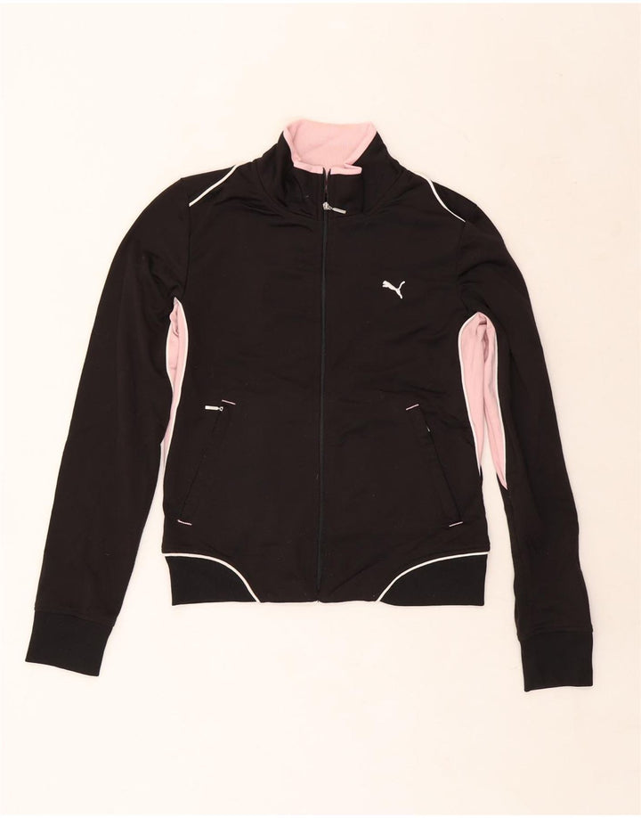 Giacca da ginnastica corta da donna Puma UK 10 Small Black Colourblock