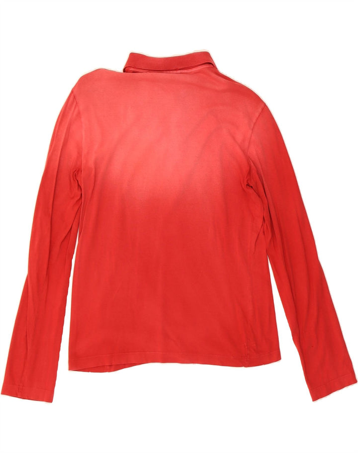 JUST CAVALLI Mens Long Sleeve Polo Shirt Small Red Cotton Vintage Just Cavalli and Second-Hand Just Cavalli from Messina Hembry 