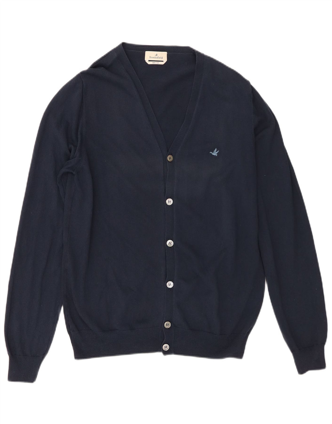 Maglione cardigan da uomo Brooksfield IT 50 cotone blu navy medio