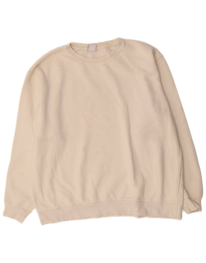Felpa Zara Uomo Maglione XL Cotone Bianco