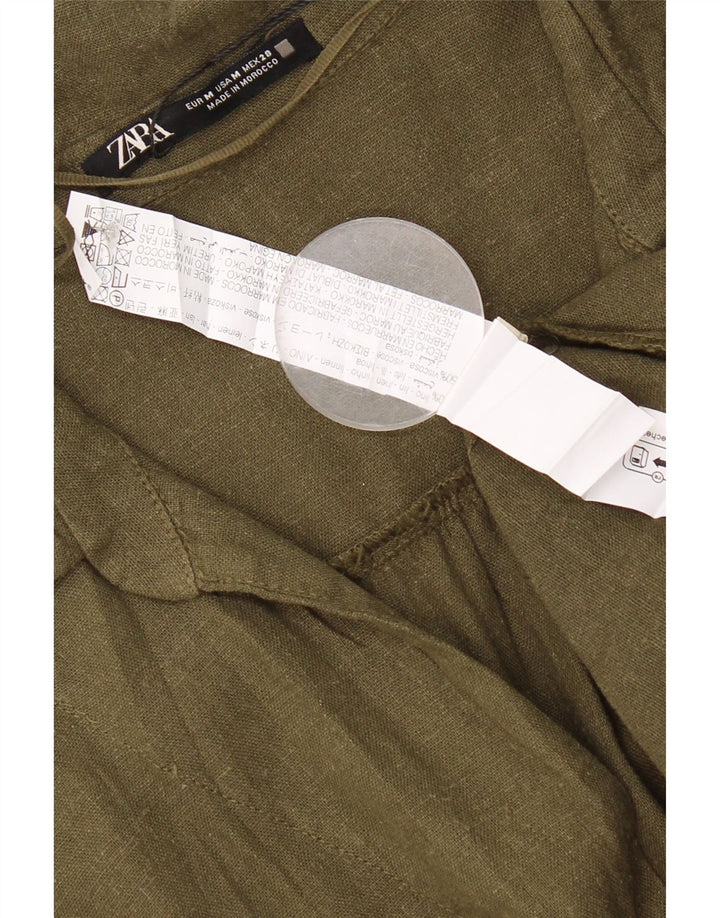 Vestito lungo da donna Zara UK 14 Lino verde medio
