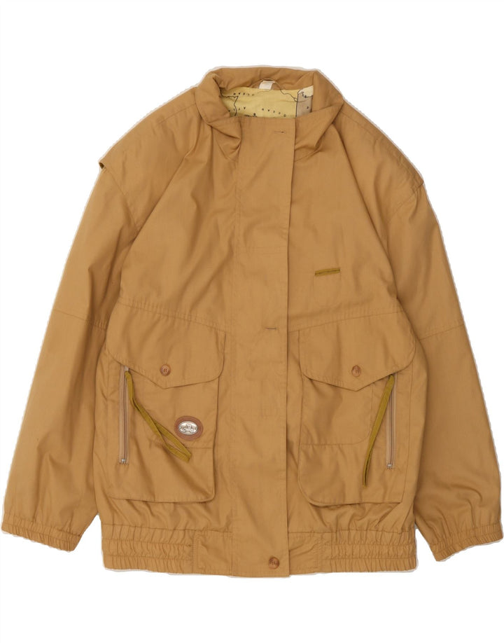 VINTAGE Womens Bomber Jacket UK 18 XL Beige Polyester Vintage Vintage and Second-Hand Vintage from Messina Hembry 