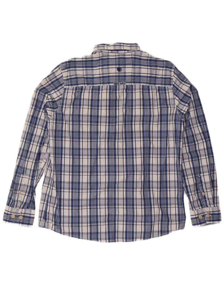 Camicia da uomo Fat Face Large in cotone a quadri blu