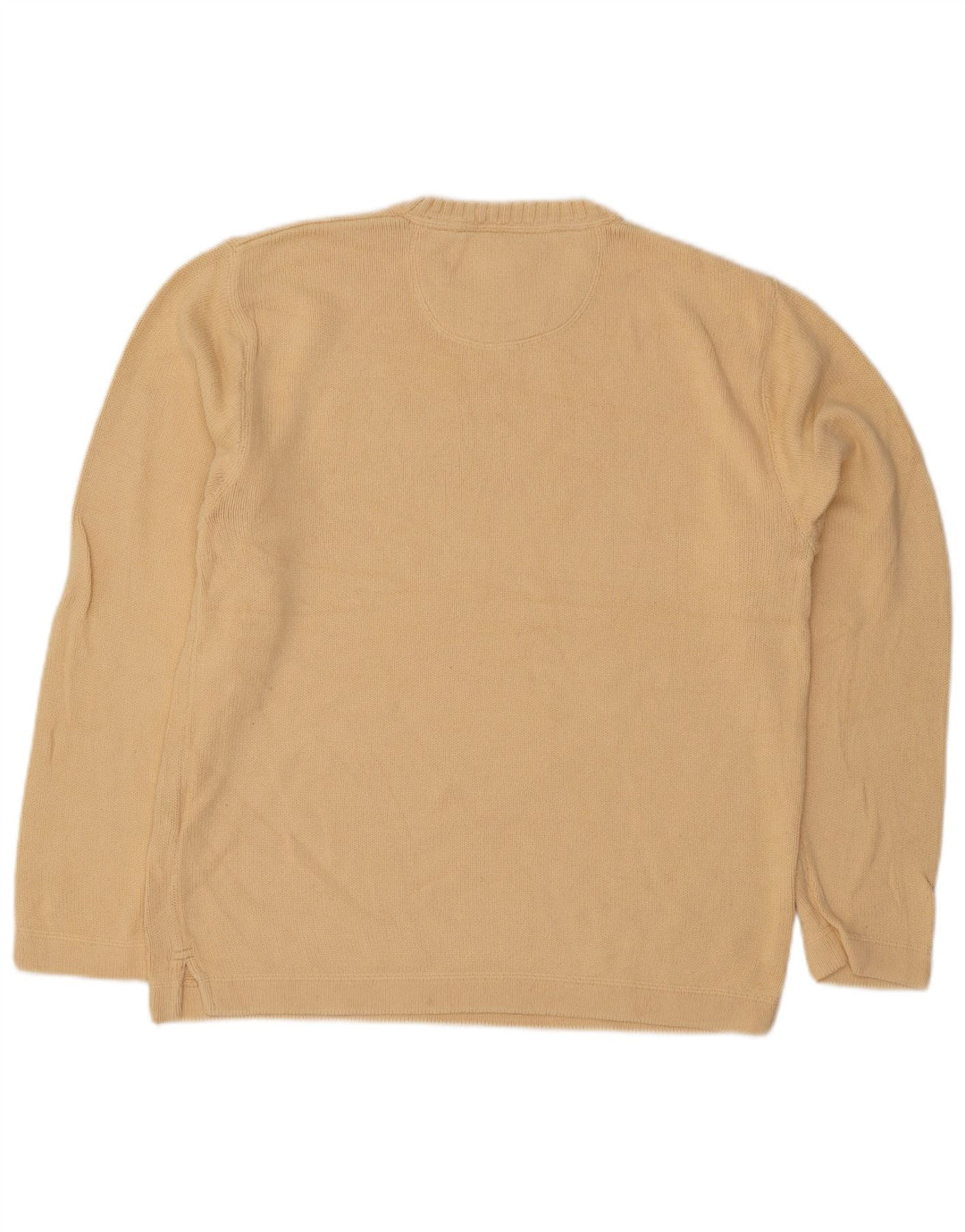 Maglione maglione girocollo da uomo Eddie Bauer piccolo cotone giallo