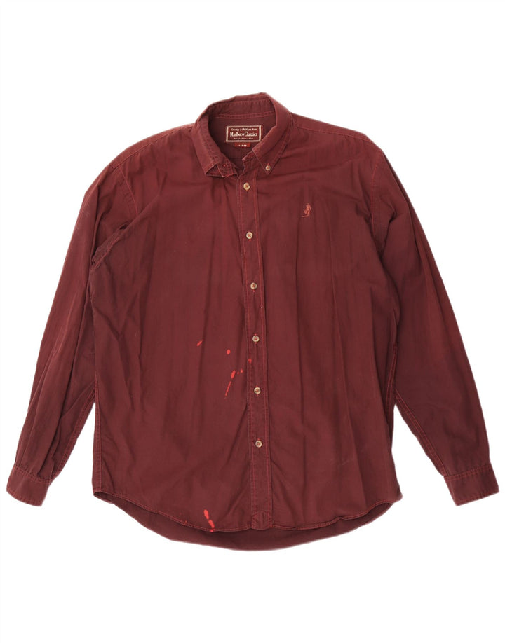 Camicia da uomo Marlboro Classics grande marrone