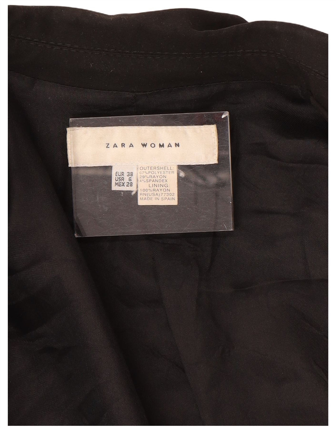 Giacca blazer a 1 bottone da donna Zara EU 38 piccola poliestere nero