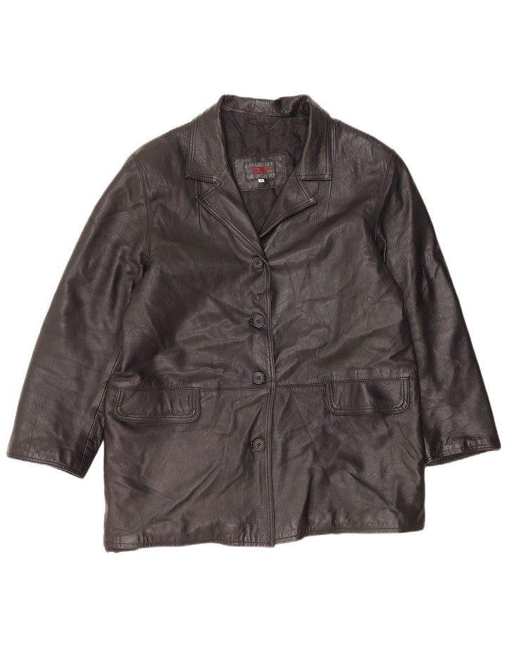 Cappotto in Pelle Donna VINTAGE IT 48 XL Pelle Nera