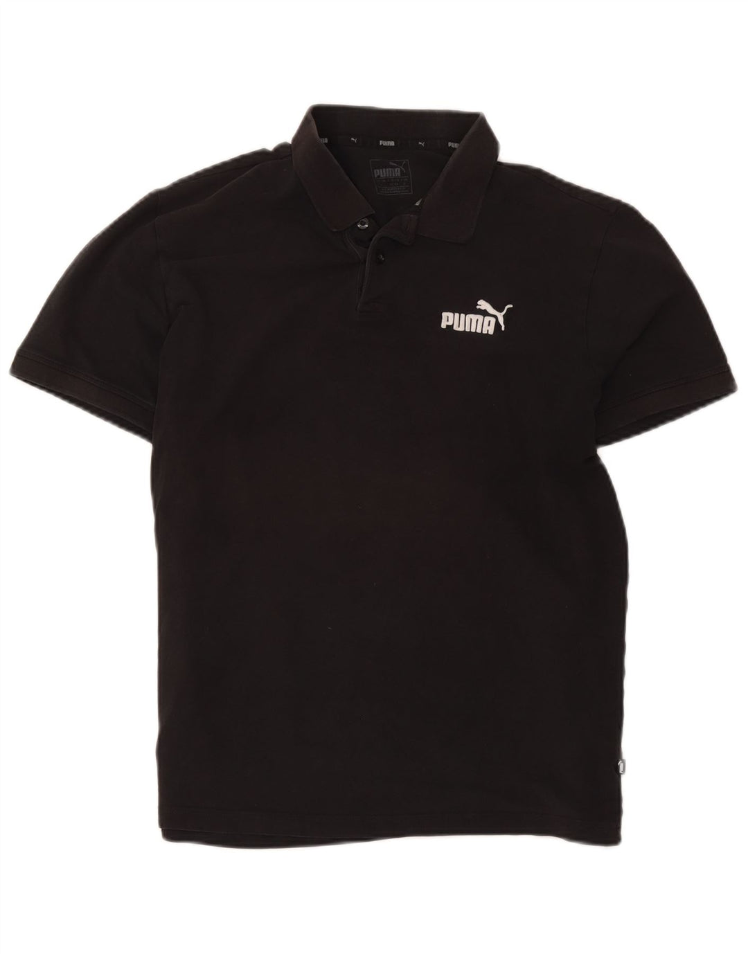 Polo Puma da uomo grande in cotone nero
