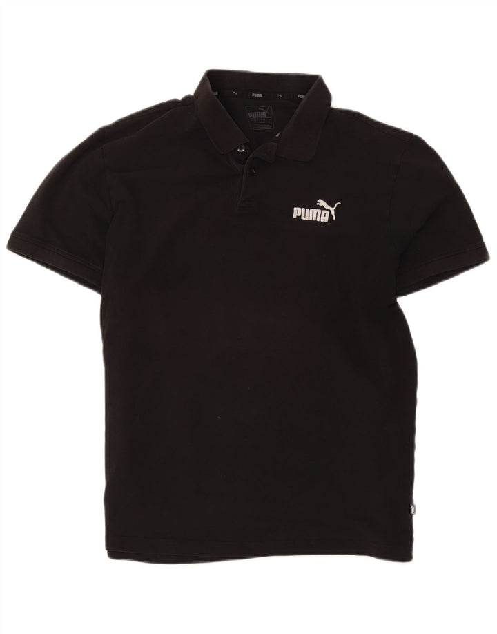 Polo Puma da uomo grande in cotone nero