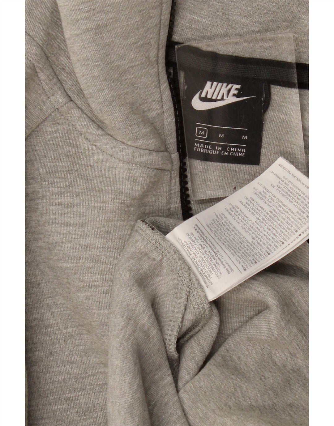Maglione con cappuccio e zip da donna NIKE UK 14 Cotone screziato grigio medio