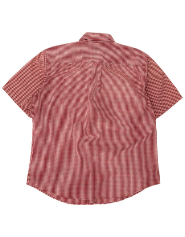 Camicia da uomo a maniche corte, vestibilità regolare, Dockers, taglia 16 1/2 grande, cotone rosso