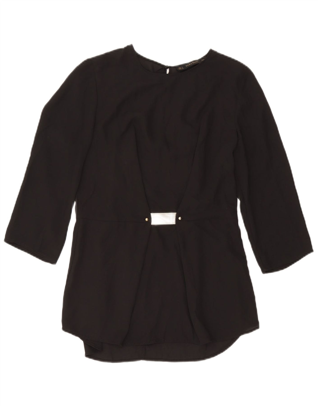 Top Zara da donna con maniche a 3/4 UK 10 Small Nero