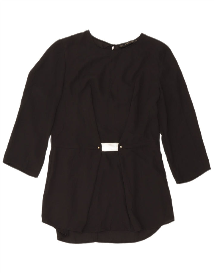 Top Zara da donna con maniche a 3/4 UK 10 Small Nero