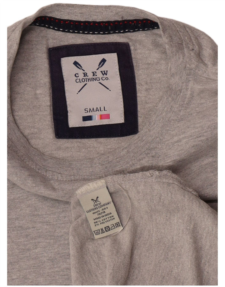 Crew Clothing T-shirt da uomo Top piccola in cotone grigio