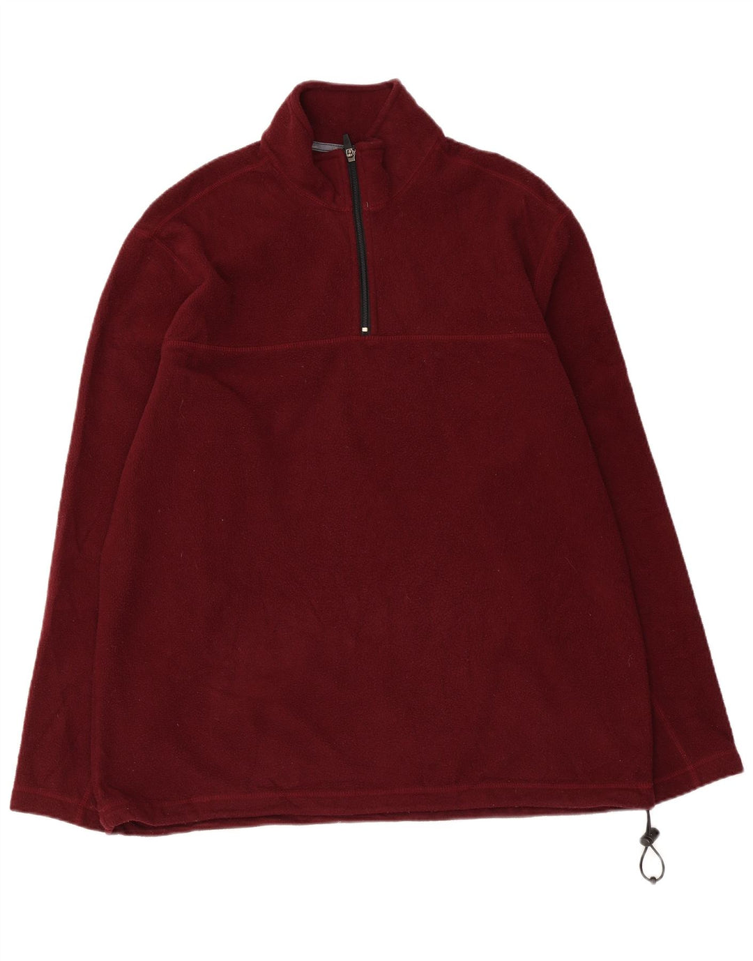 Eddie Bauer Maglione in pile da uomo con zip e collo, grande, in poliestere marrone