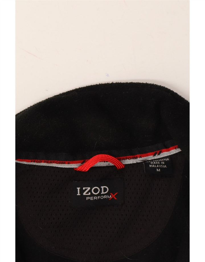 IZOD Mens Fleece Jacket UK 38 Medium Black Colourblock Polyester Vintage Izod and Second-Hand Izod from Messina Hembry 