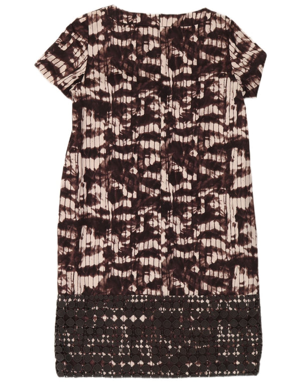 Abito a trapezio con motivo astratto da donna Max Mara UK 12 Borgogna medio