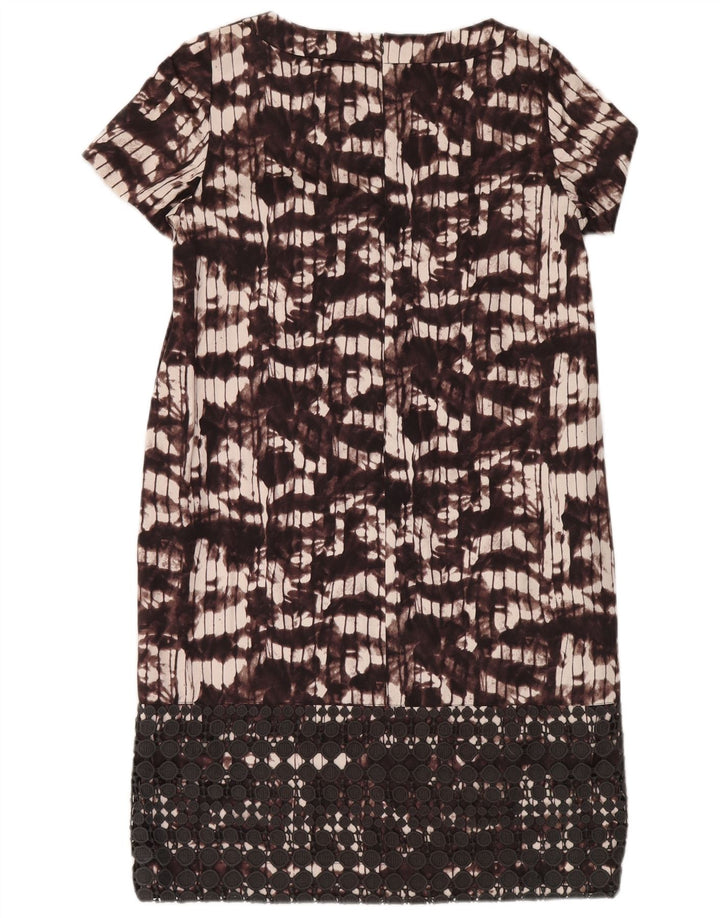 Abito a trapezio con motivo astratto da donna Max Mara UK 12 Borgogna medio
