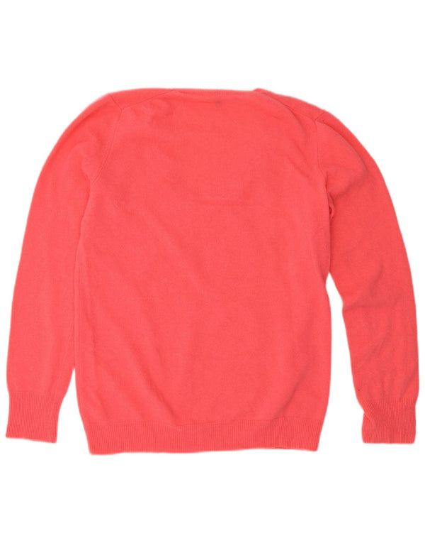 Maglione maglione con scollo a V da donna Benetton UK 12 Rosa medio