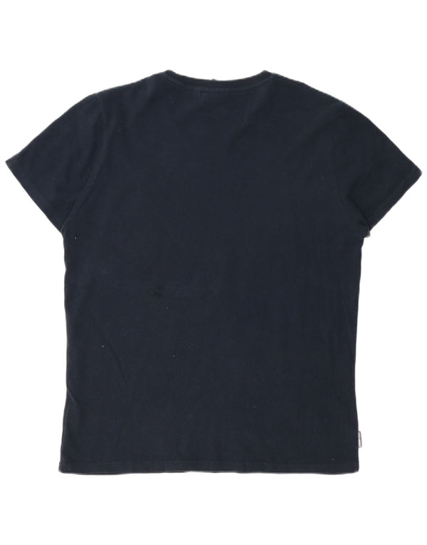 T-shirt grafica da uomo Superdry Top 2XL cotone color block blu navy