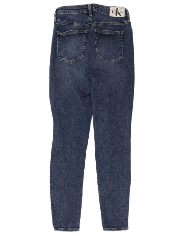 Jeans skinny a vita alta crop da donna Calvin Klein W30 L26 cotone blu
