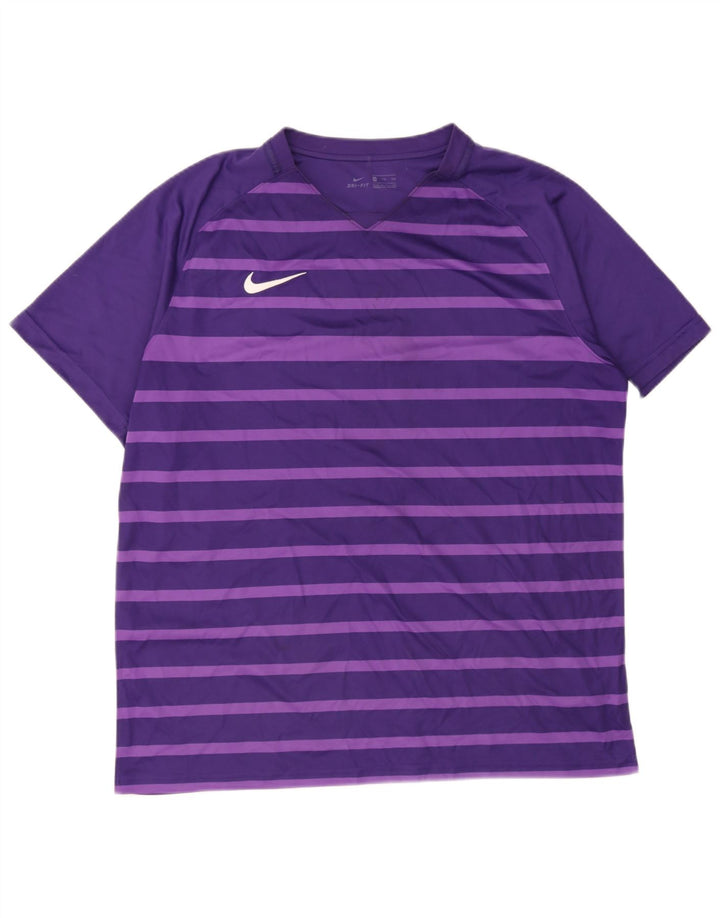 T-shirt da uomo Nike Dri Fit Top 2XL poliestere a righe viola
