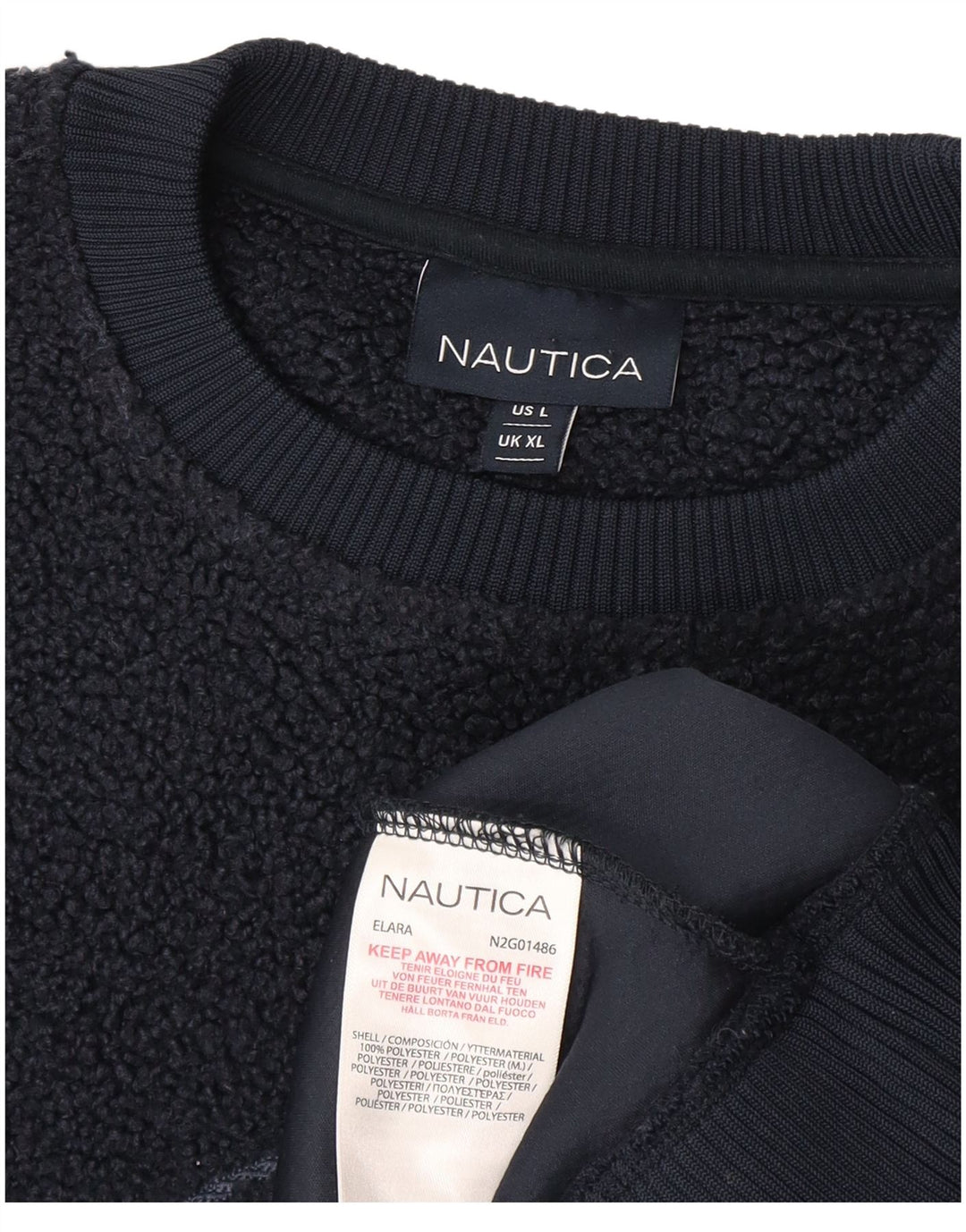Maglione in pile grafico da uomo Nautica XL poliestere blu navy