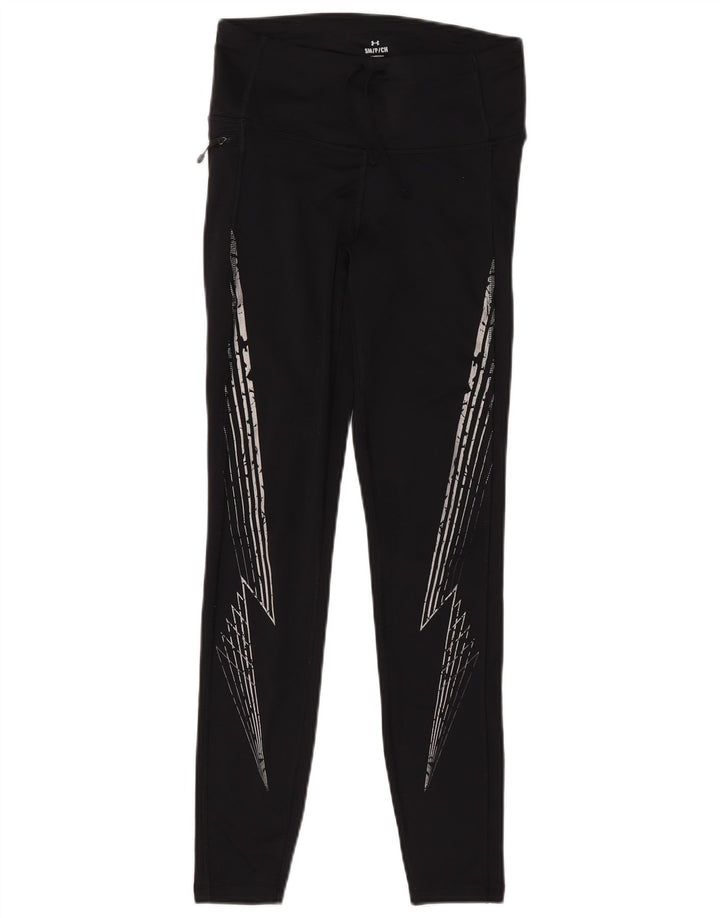 Leggings da donna UNDER ARMOUR UK 10 Small Nero geometrico in poliammide